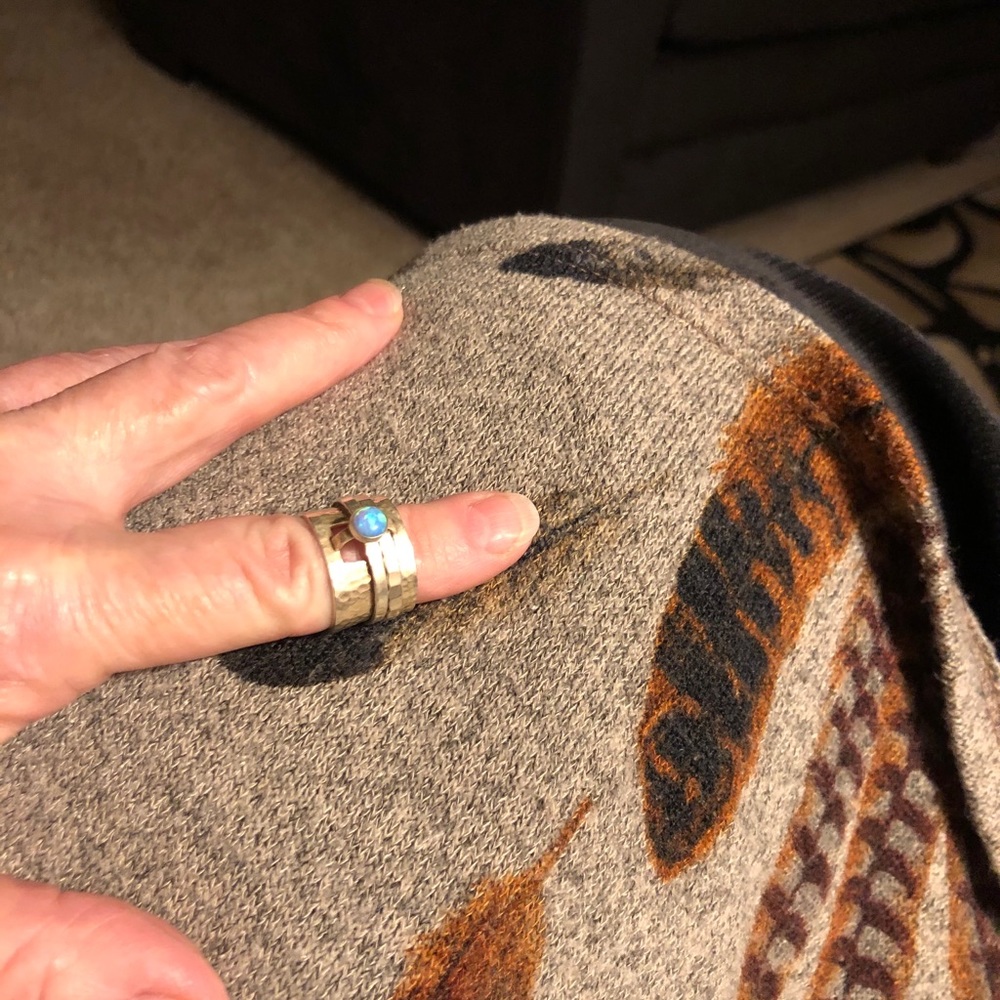 Sterling Silver and real Opal Spinner ring